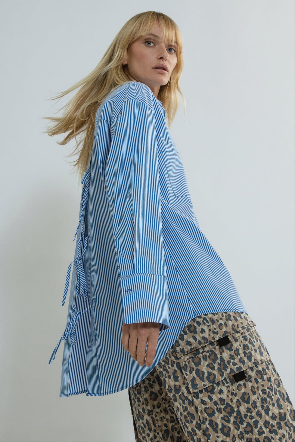 Vanity Tie Back Shirt in Stripe