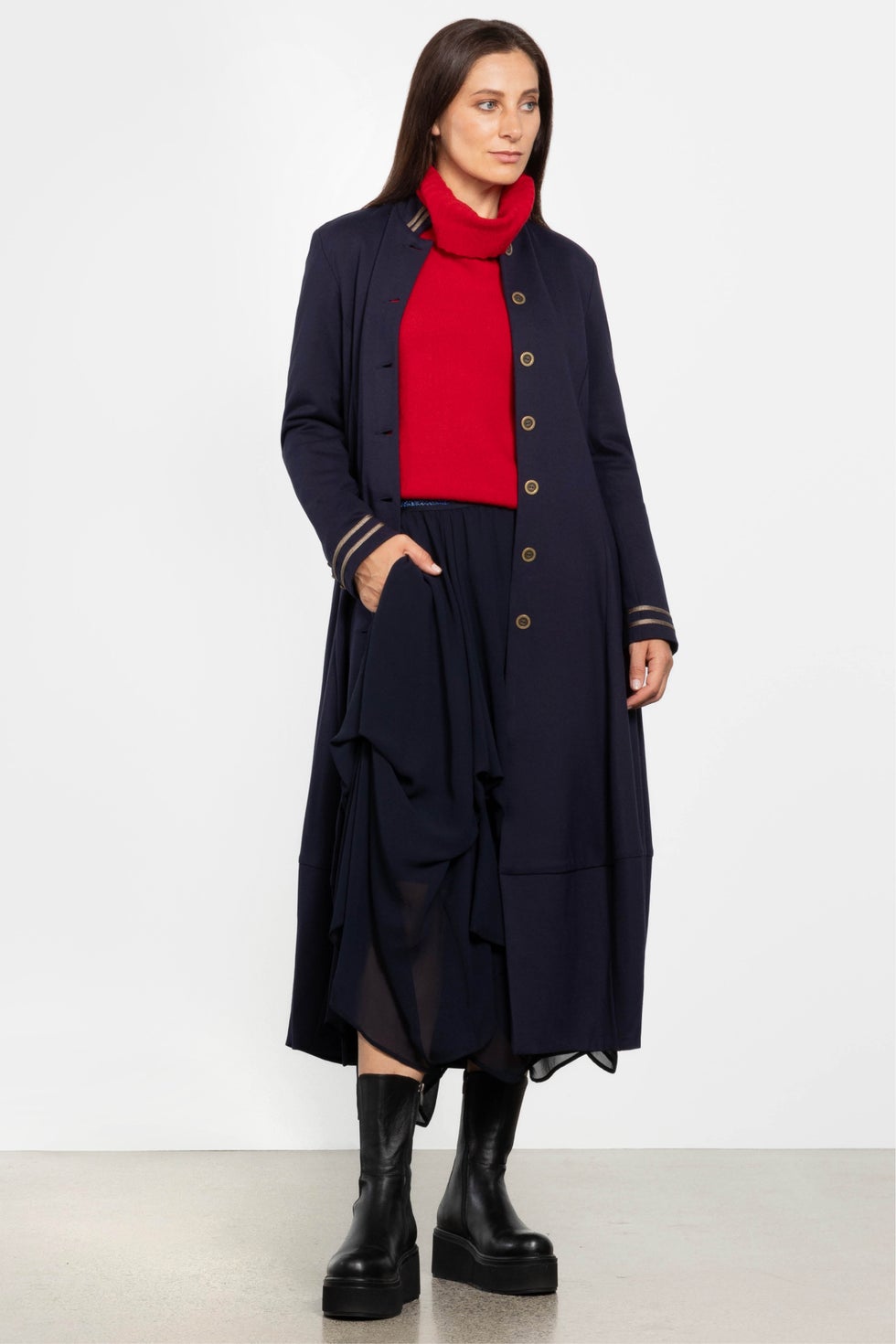 Venus Handkerchief Hem Chiffon Skirt in Blue