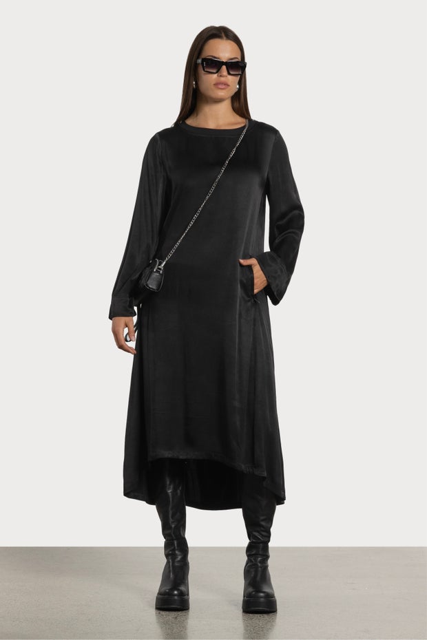 Verona Long Sleeve Dress in Black