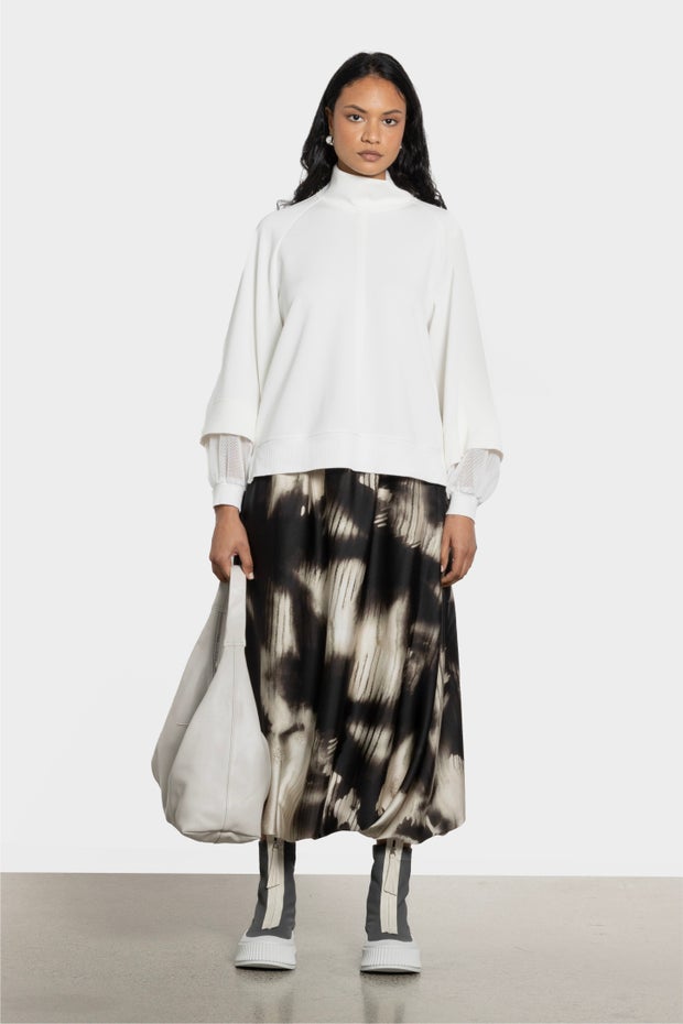 Victor High Neck Sweater in White