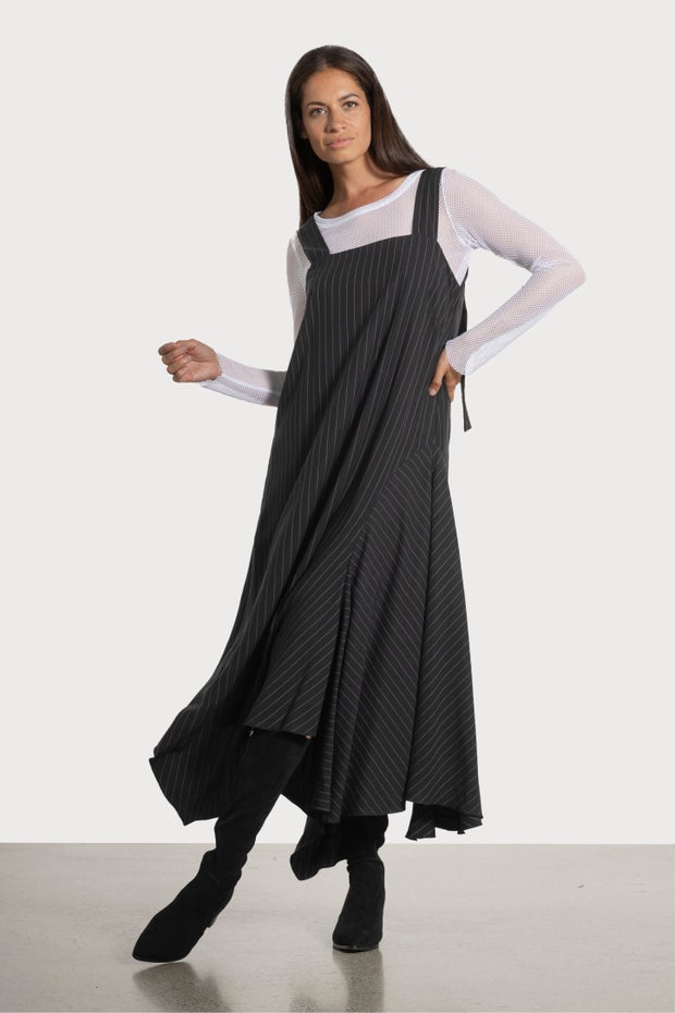 Viva Handkerchief Hem Long Dress in Stripe