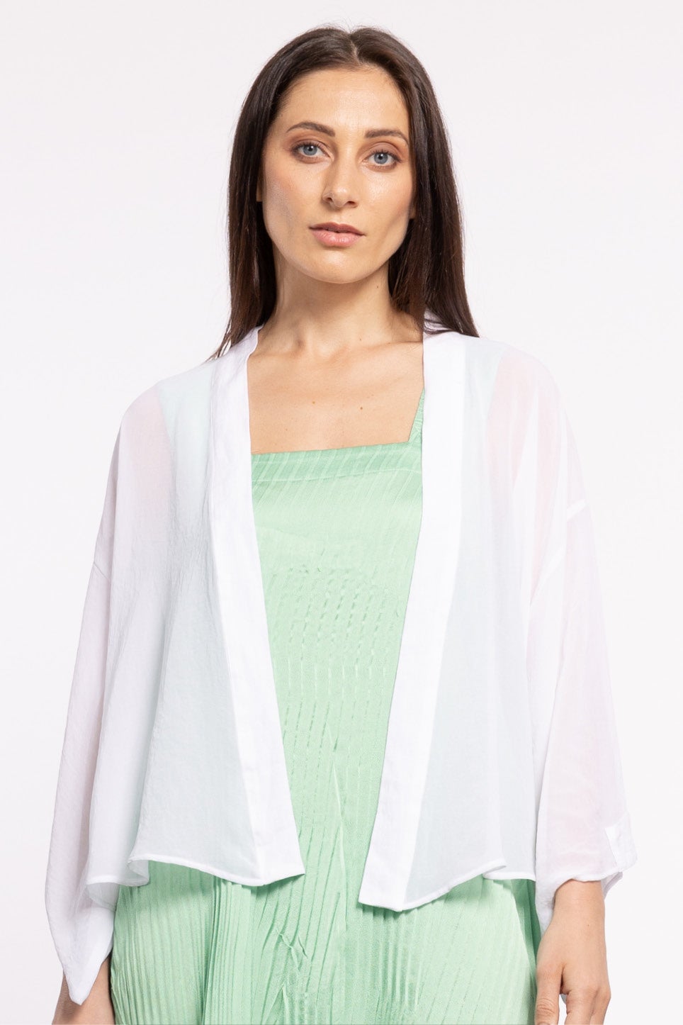 White sheer kimono cardigan shop