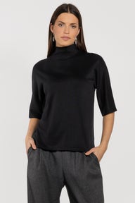 Zin High-neckline Top in Black