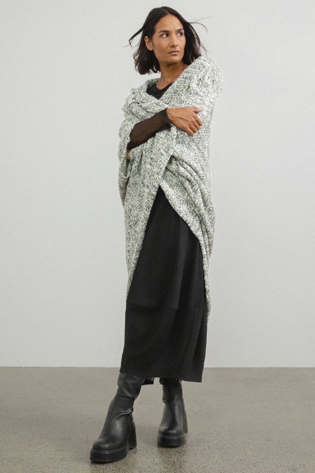 Zolie Chunky Knit Shrug in Black